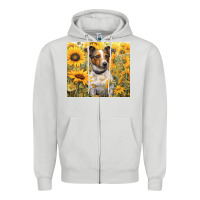 Dove Grey jack russel terrier Zipper Hoodie - Unal Design