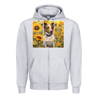 Heather Grey jack russel terrier Zipper Hoodie - Unal Design