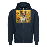 Navy jack russel terrier Zipper Hoodie - Unal Design
