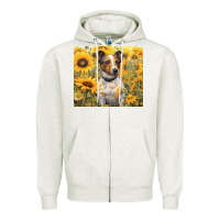 Oatmeal Heather jack russel terrier Zipper Hoodie - Unal Design