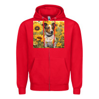 Red jack russel terrier Zipper Hoodie - Unal Design