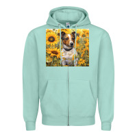Seafoam jack russel terrier Zipper Hoodie - Unal Design