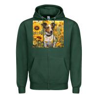 Sports Green jack russel terrier Zipper Hoodie - Unal Design