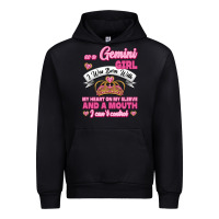 Black As A Gemini Girl I Was Born With My Heart On My Sleeve And A Mouth Urban Hoodie - Jasminsmagicworld