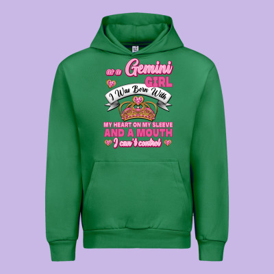 As A Gemini Girl I Was Born With My Heart On My Sleeve And A Mouth Urban Hoodie Designed By Jasminsmagicworld
