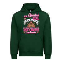 Forest Green As A Gemini Girl I Was Born With My Heart On My Sleeve And A Mouth Urban Hoodie - Jasminsmagicworld