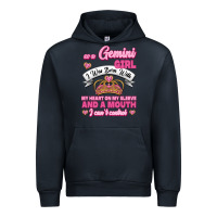 Navy As A Gemini Girl I Was Born With My Heart On My Sleeve And A Mouth Urban Hoodie - Jasminsmagicworld