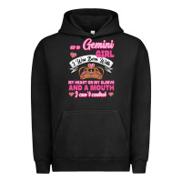 Pigment Black As A Gemini Girl I Was Born With My Heart On My Sleeve And A Mouth Urban Hoodie - Jasminsmagicworld