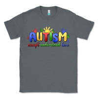 Charcoal Heather autism accept understand love Classic Tee - MaliasSmallBusiness