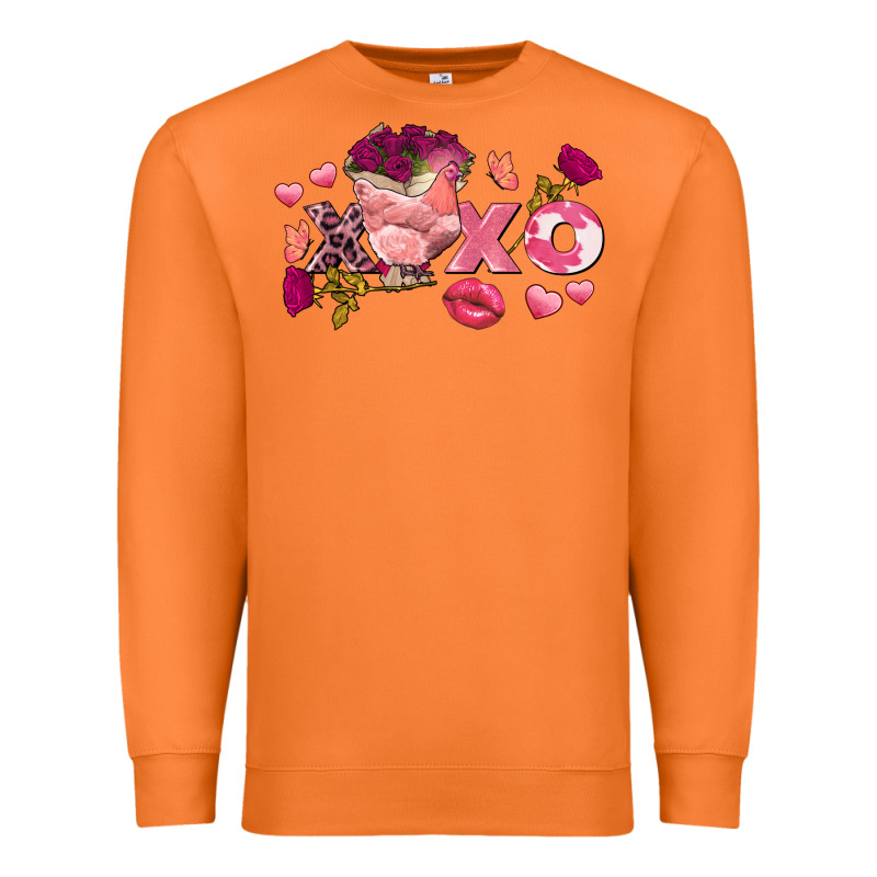 Chicken Valentine's Day Xoxo Premium Sweatshirt by FaDigitalArtStudio | Teevron