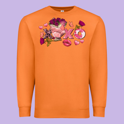 Chicken Valentine's Day Xoxo Premium Sweatshirt Designed By Fadigitalartstudio