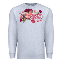 Heather Grey chicken valentine's day xoxo Premium Sweatshirt - FaDigitalArtStudio