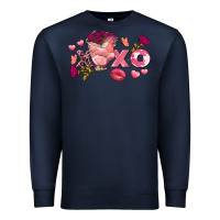 Navy chicken valentine's day xoxo Premium Sweatshirt - FaDigitalArtStudio