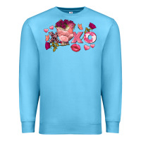 Ocean Blue chicken valentine's day xoxo Premium Sweatshirt - FaDigitalArtStudio