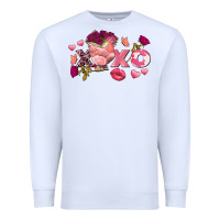 White chicken valentine's day xoxo Premium Sweatshirt - FaDigitalArtStudio