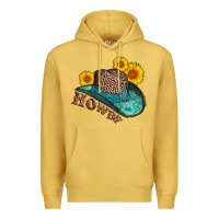 Antique Gold howdy leopard tooled leather hat Premium Hoodie - AdoDesignShop