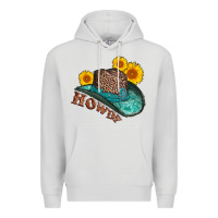 Dove Grey howdy leopard tooled leather hat Premium Hoodie - AdoDesignShop
