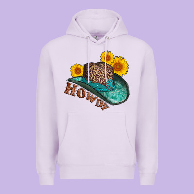 Howdy Leopard Tooled Leather Hat Premium Hoodie Designed By Adodesignshop