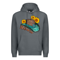 Rock howdy leopard tooled leather hat Premium Hoodie - AdoDesignShop