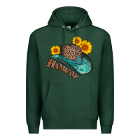 Sports Green howdy leopard tooled leather hat Premium Hoodie - AdoDesignShop