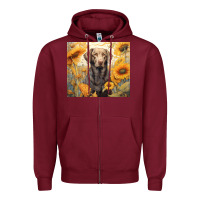 Burgundy labrador retriever Zipper Hoodie - Unal Design