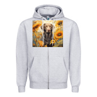Heather Grey labrador retriever Zipper Hoodie - Unal Design