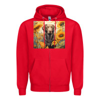 Red labrador retriever Zipper Hoodie - Unal Design
