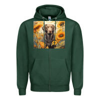 Sports Green labrador retriever Zipper Hoodie - Unal Design