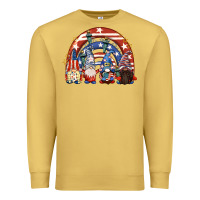 Antique Gold 4th of July rainbow with gnomes Premium Sweatshirt - CowGirlArtShop