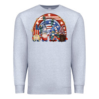 Heather Grey 4th of July rainbow with gnomes Premium Sweatshirt - CowGirlArtShop