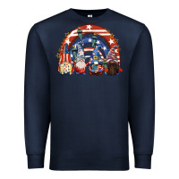 Navy 4th of July rainbow with gnomes Premium Sweatshirt - CowGirlArtShop