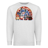 Oatmeal Heather 4th of July rainbow with gnomes Premium Sweatshirt - CowGirlArtShop