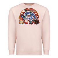 Pale Pink 4th of July rainbow with gnomes Premium Sweatshirt - CowGirlArtShop