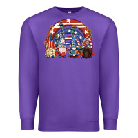 Purple 4th of July rainbow with gnomes Premium Sweatshirt - CowGirlArtShop
