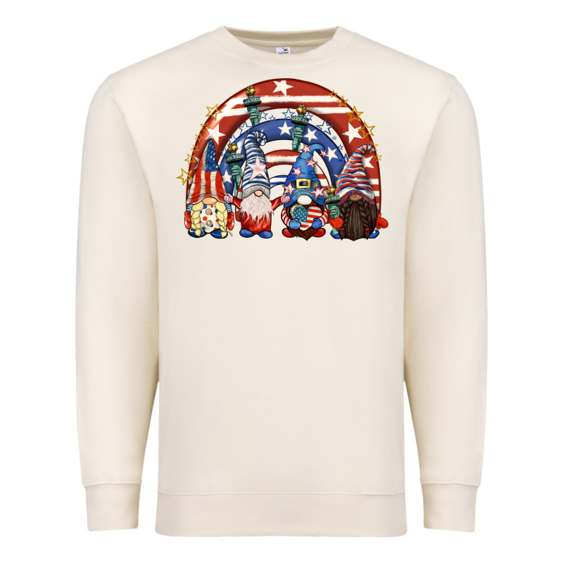 4th Of July Rainbow With Gnomes Premium Sweatshirt by CowGirlArtShop | Teevron
