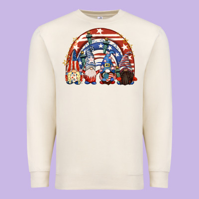4th Of July Rainbow With Gnomes Premium Sweatshirt Designed By Cowgirlartshop