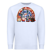 White 4th of July rainbow with gnomes Premium Sweatshirt - CowGirlArtShop