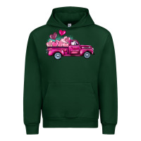 Forest Green valentine's day pink truck Urban Hoodie - BarkalooDesign