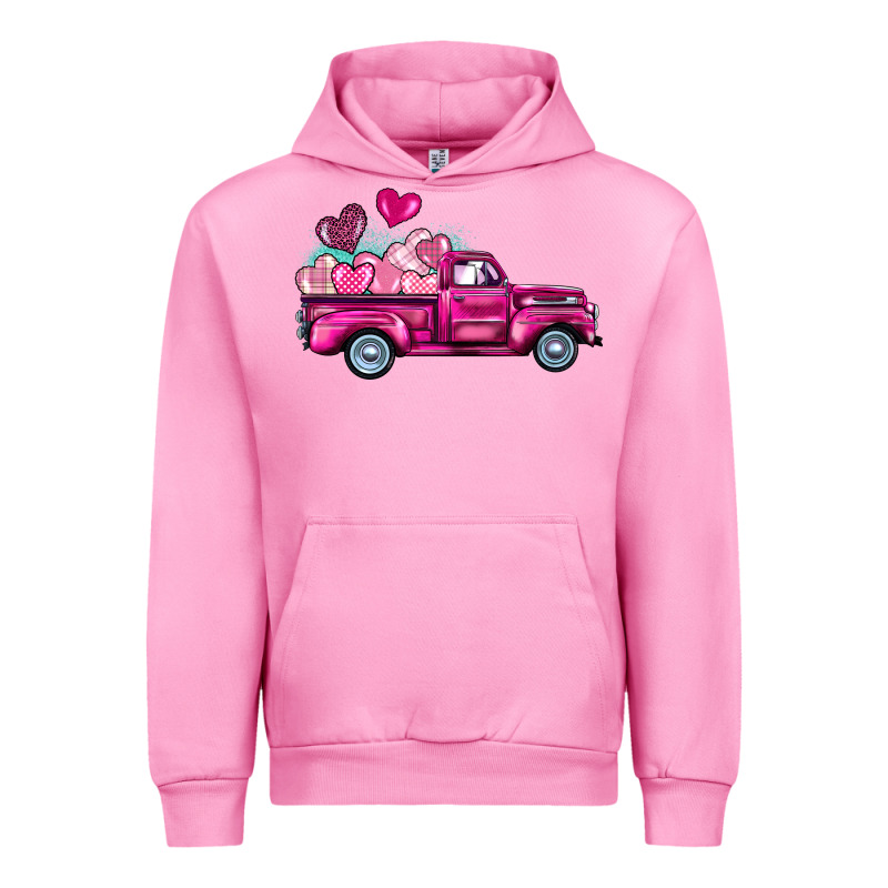 Valentine's Day Pink Truck Urban Hoodie by BarkalooDesign | Teevron