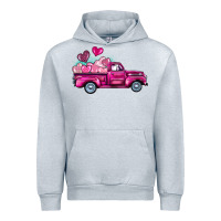 Heather Grey valentine's day pink truck Urban Hoodie - BarkalooDesign