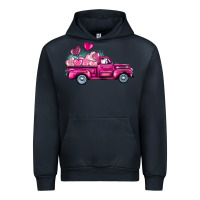 Navy valentine's day pink truck Urban Hoodie - BarkalooDesign