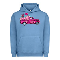 Pigment Pebble Blue valentine's day pink truck Urban Hoodie - BarkalooDesign