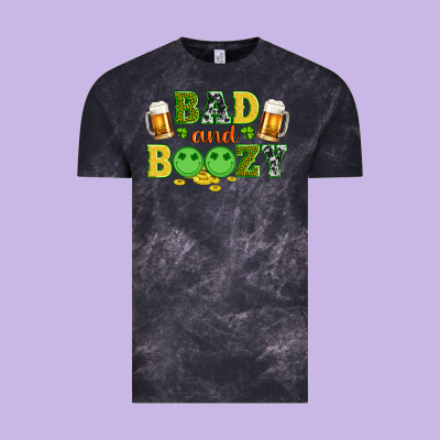 Bad And Boozy Wıth Beer And Coins Vintage Tee Designed By Artiststas