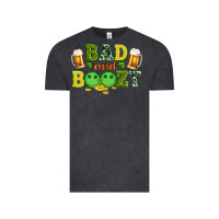 Vintage Black bad and boozy wıth beer and coins Vintage Tee - Artiststas