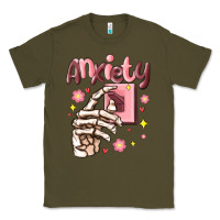 Army Green anxiety skeleton hand Classic Tee - MaliasSmallBusiness