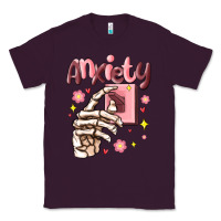 Plum anxiety skeleton hand Classic Tee - MaliasSmallBusiness