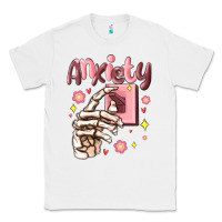 White anxiety skeleton hand Classic Tee - MaliasSmallBusiness