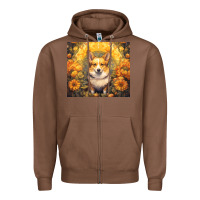 Chestnut pembroke welsh corgi Zipper Hoodie - Unal Design