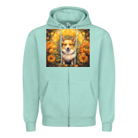Seafoam pembroke welsh corgi Zipper Hoodie - Unal Design