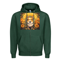 Sports Green pembroke welsh corgi Zipper Hoodie - Unal Design